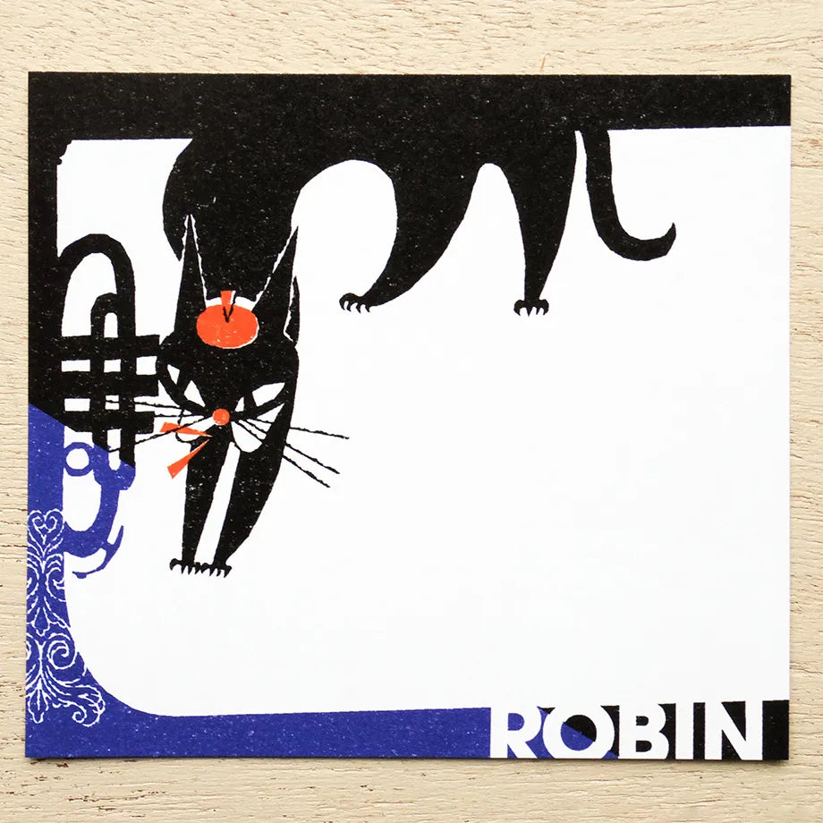 Cozyca x Kuroneko Design - Block Memo Pad - Robin The Black Cat