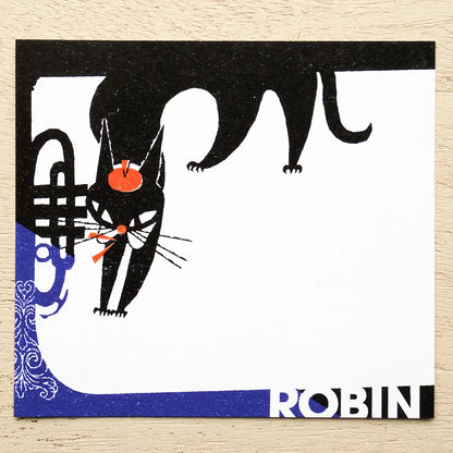 Cozyca x Kuroneko Design - Block Memo Pad - Robin The Black Cat