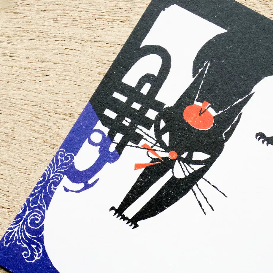 Cozyca x Kuroneko Design - Block Memo Pad - Robin The Black Cat