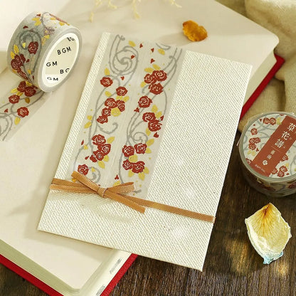 BGM Foil Washi Tape - Flower & Grass Series - Rose