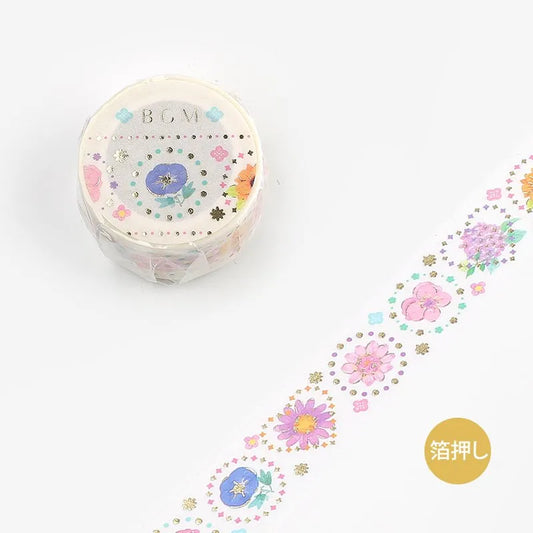 BGM Foil Washi Tape - Round Flower