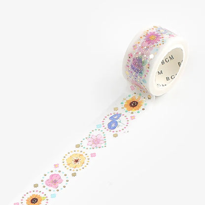 BGM Foil Washi Tape - Round Flower