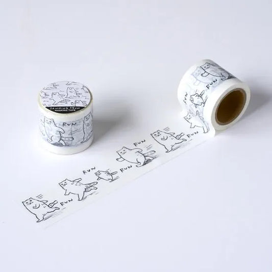 Dawning Crow - Washi Tape - Running Cat