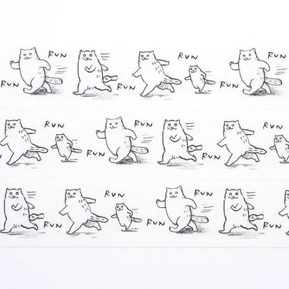 Dawning Crow - Washi Tape - Running Cat