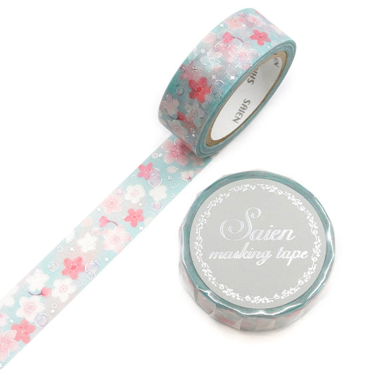 Saien Glitter Washi Tape - Sakura Soap Bubble