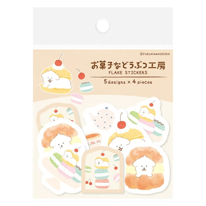Furukawashiko Washi Flake Stickers - Sweets Animal Workshop Vol. 3 - Sandwiched Doggy
