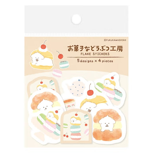 Furukawashiko Washi Flake Stickers - Sweets Animal Workshop Vol. 3 - Sandwiched Doggy
