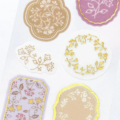 NB Gold Foil Sticker Sheet - Utatane Series - Sarasa