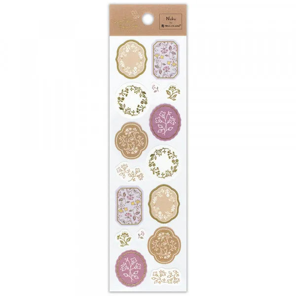 NB Gold Foil Sticker Sheet - Utatane Series - Sarasa