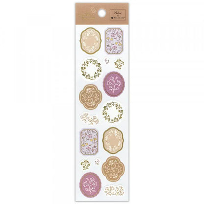 NB Gold Foil Sticker Sheet - Utatane Series - Sarasa