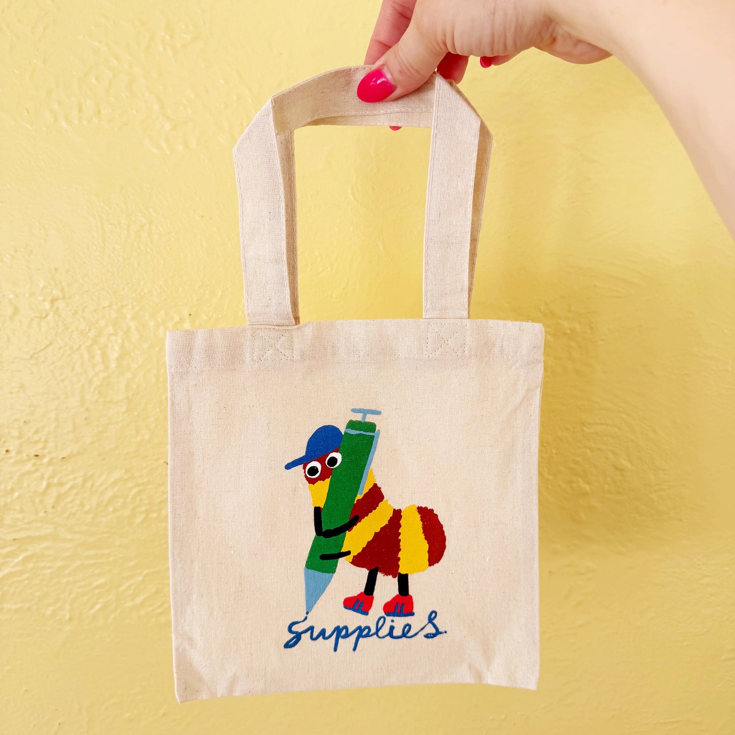 Stationery Store Day - Mini Canvas Tote - Scribble Bug