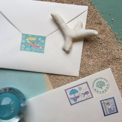 Kyupodo - Coral Forest Post Office Washi Tape - Sea Kingdom
