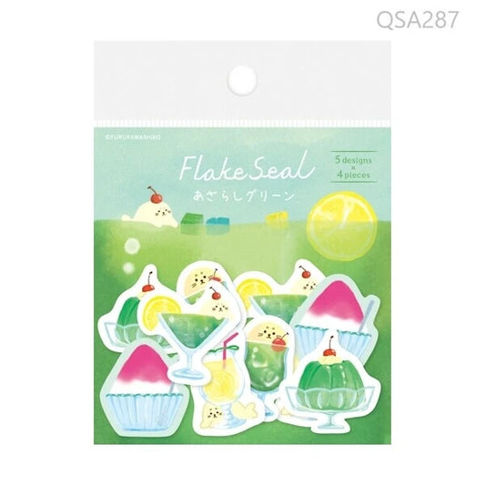 Furukawa Shiko Summer Washi Flake Stickers - Seal Green