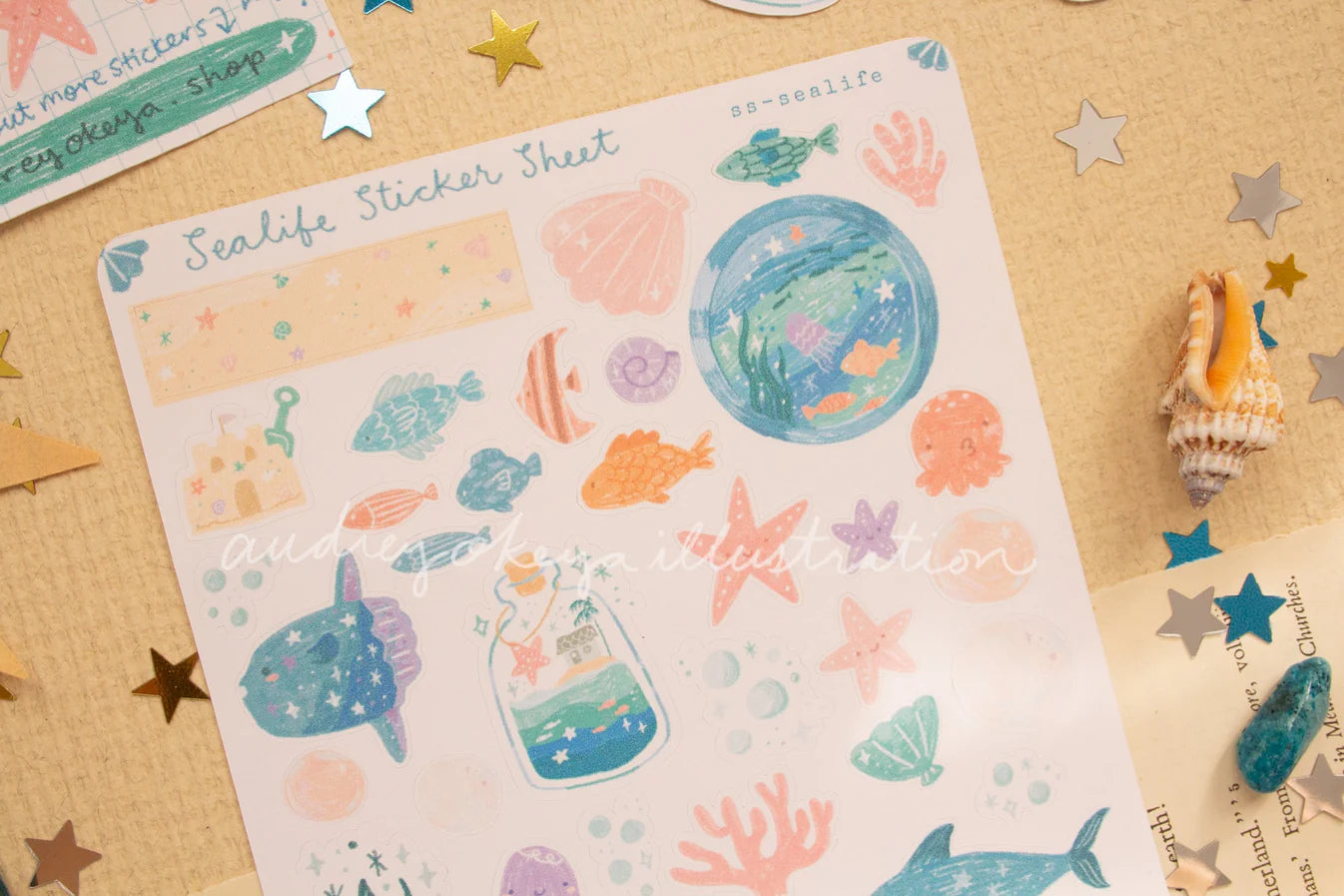 Okeya Stationery Co. - Sticker Sheet - Sealife Underwater