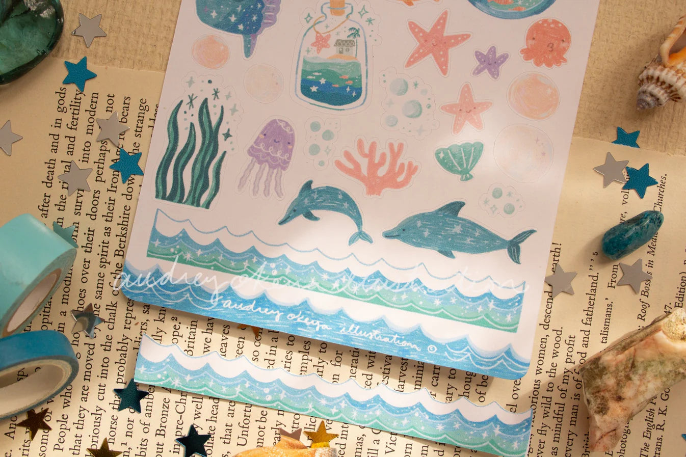 Okeya Stationery Co. - Sticker Sheet - Sealife Underwater