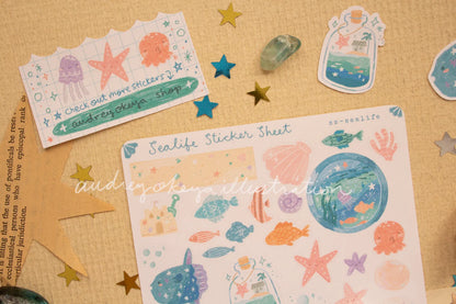 Okeya Stationery Co. - Sticker Sheet - Sealife Underwater