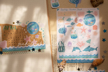 Okeya Stationery Co. - Sticker Sheet - Sealife Underwater