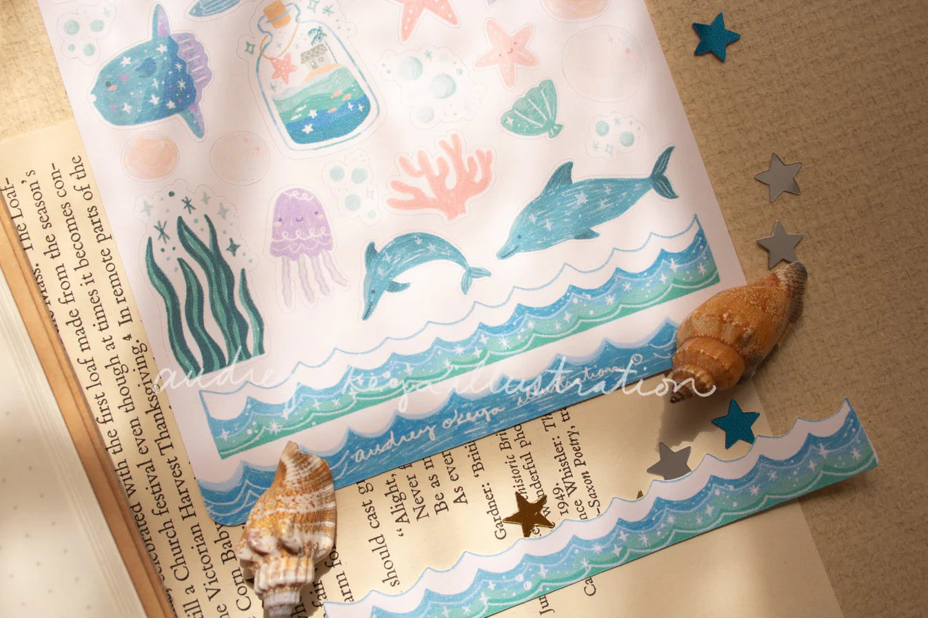 Okeya Stationery Co. - Sticker Sheet - Sealife Underwater
