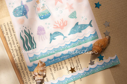 Okeya Stationery Co. - Sticker Sheet - Sealife Underwater