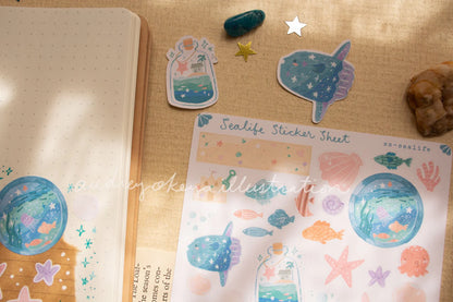 Okeya Stationery Co. - Sticker Sheet - Sealife Underwater