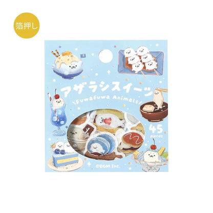 BGM Foil Flake Stickers - Fuwafuwa Animals Vol. 2 Series - Seal Sweets