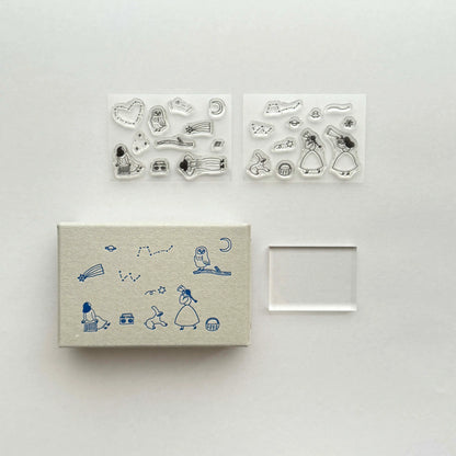 Mizushima x Necktie JIZAI Clear Stamp Set
