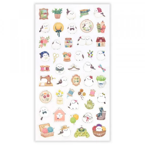 NB Large Sticker Sheet - Mattari Animals - Shimaenaga and Sewing