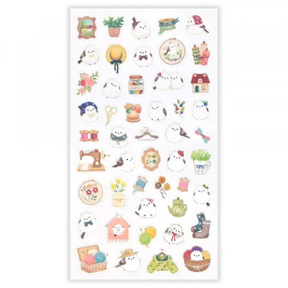 NB Large Sticker Sheet - Mattari Animals - Shimaenaga and Sewing