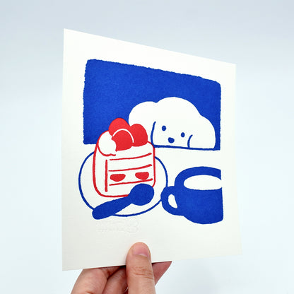 Natsumi Teraoka - Letterpress Art Print - Shortcake