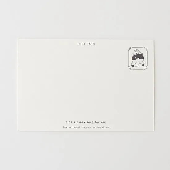 Market the Cat - Postcard - Sing a Happy Song for You