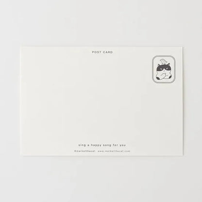 Market the Cat - Postcard - Sing a Happy Song for You