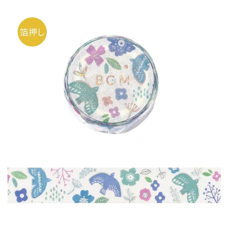 BGM Foil Washi Tape - Nordic Forest Series - Singing Birds
