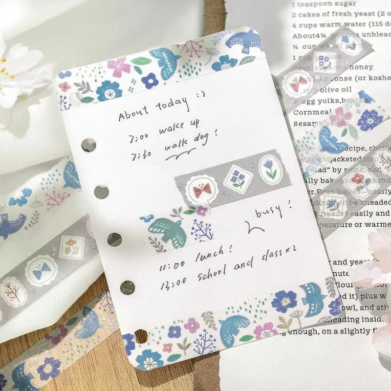 BGM Foil Washi Tape - Nordic Forest Series - Singing Birds