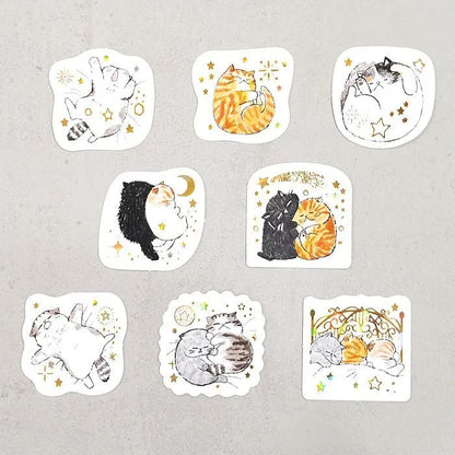 Shinzi Katoh Kirapika Flake Stickers - Sleeping Cats