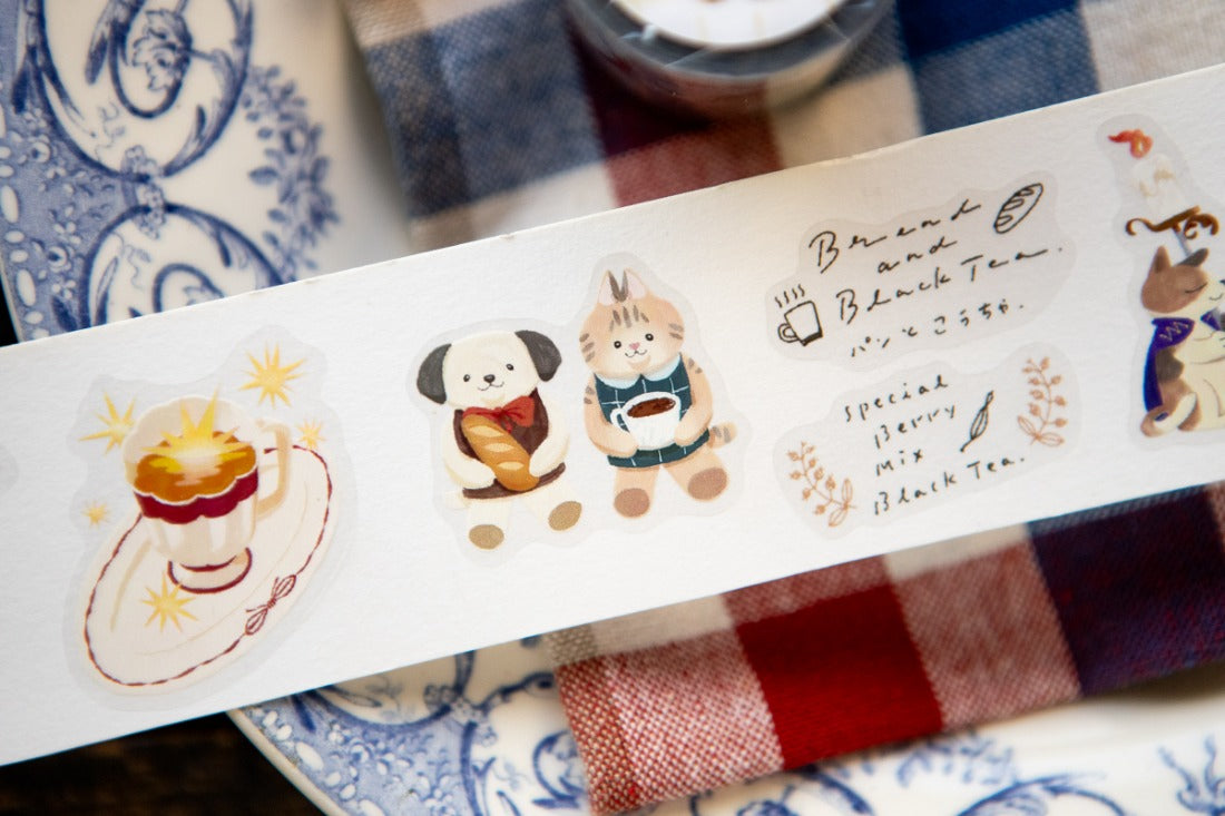 OURS x Koopa - Kiss-Cut PET Tape - 2026 Spring Tea Room Collection - Sleeping Cat Tea Room