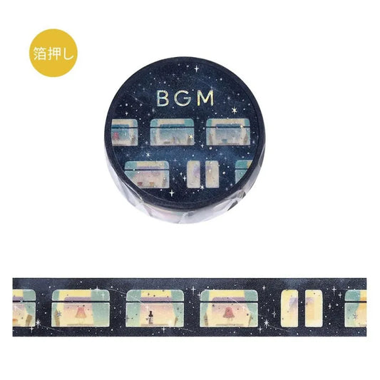 BGM Foil Stamp Washi Tape - Life Series - Sleeping Train Among The Stars