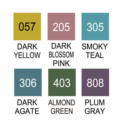 Kuretake - ZIG Clean Color Real Brush Pens - 6 Color Set - Smoky Colors