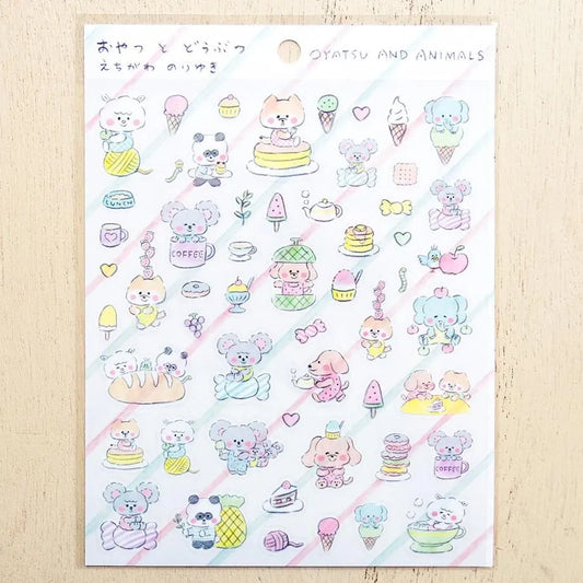 Cozyca x Noriyuki Echigawa - Sticker Sheet - Snacks And Animals