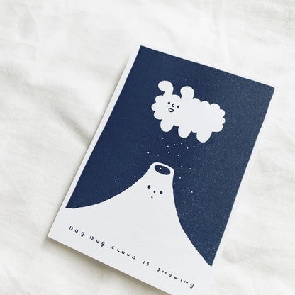 Yohand Studio - Risograph Postcard - Snowy Dog Cloud