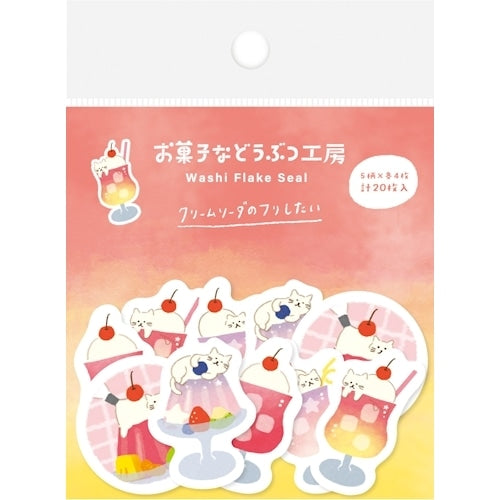 Furukawashiko Washi Flake Stickers - Summer Collection - Soda Cat