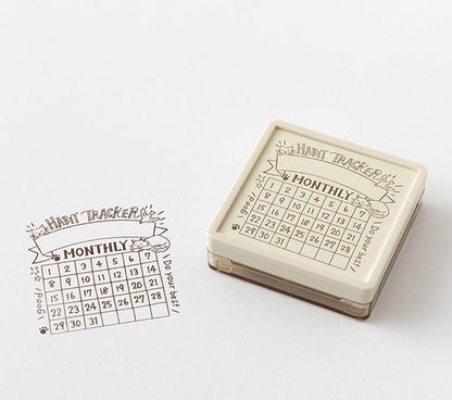 Midori Paintable Stamp - Soft Color - Cat Habit Tracker