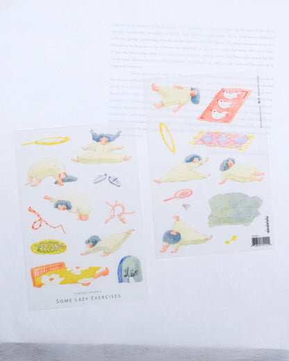 dodolulu - Transfer Sticker Sheet - Some Lazy Exercises