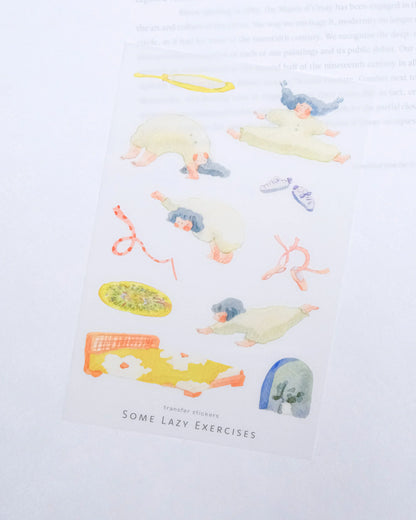 dodolulu - Transfer Sticker Sheet - Some Lazy Exercises