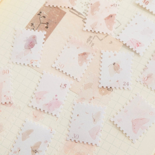 mikan manta - Sticker Flakes - Stamp Birds