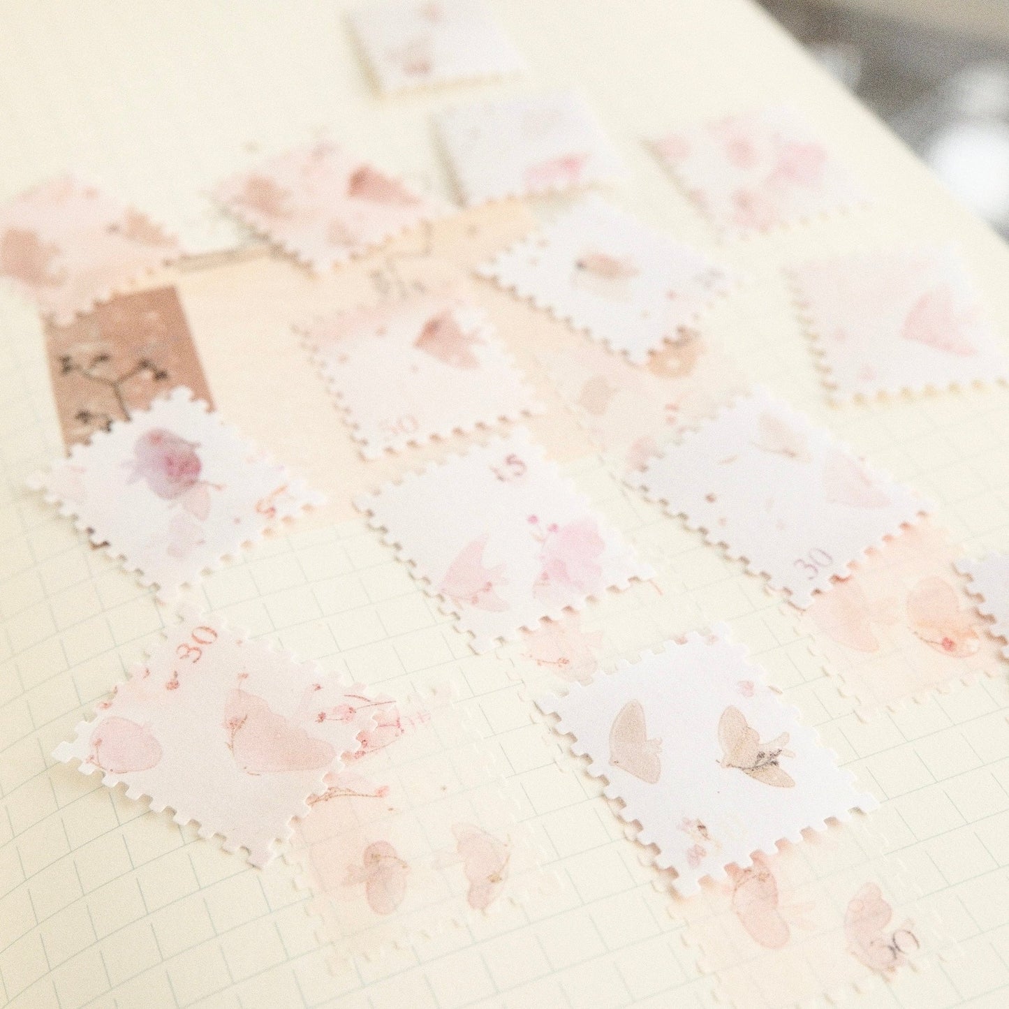 mikan manta - Sticker Flakes - Stamp Birds