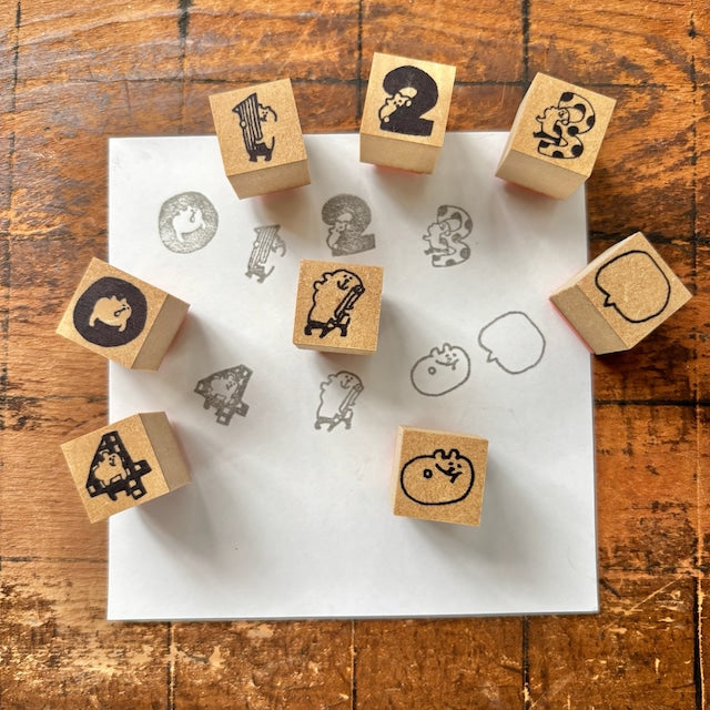 Spica Garden Wood Stamp Set - muu-chan Series - Numbers 0-4
