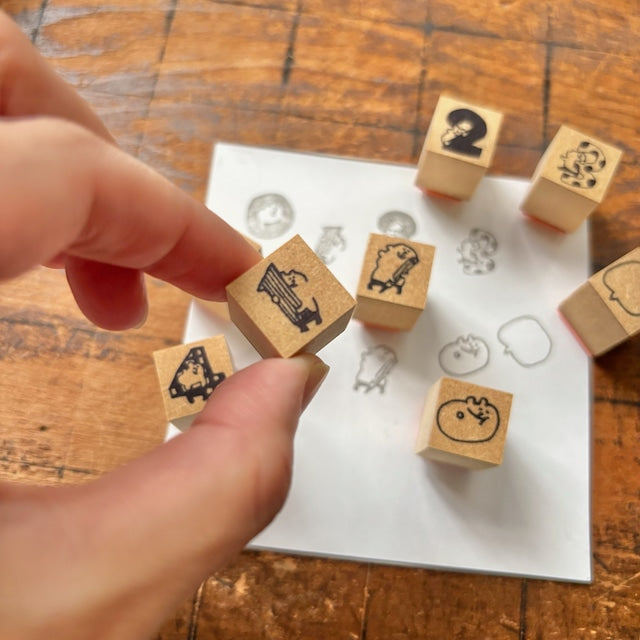 Spica Garden Wood Stamp Set - muu-chan Series - Numbers 0-4