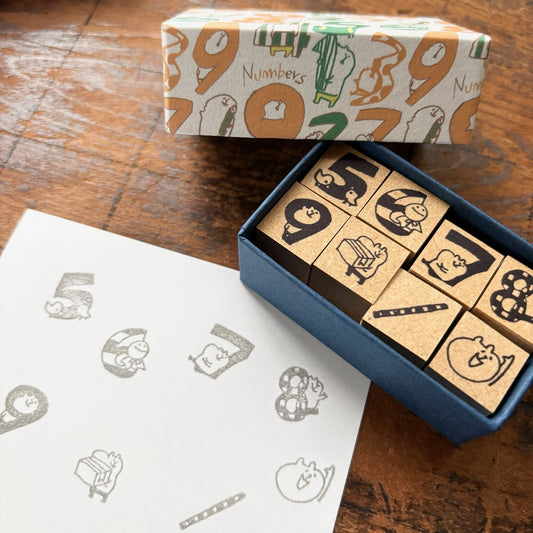 Spica Garden Wood Stamp Set - muu-chan Series - Numbers 5-9