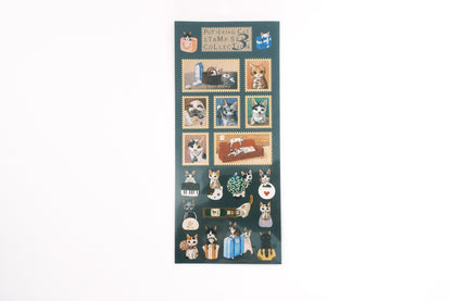 Pottering Cat Sticker Sheet - Stamp Style 3
