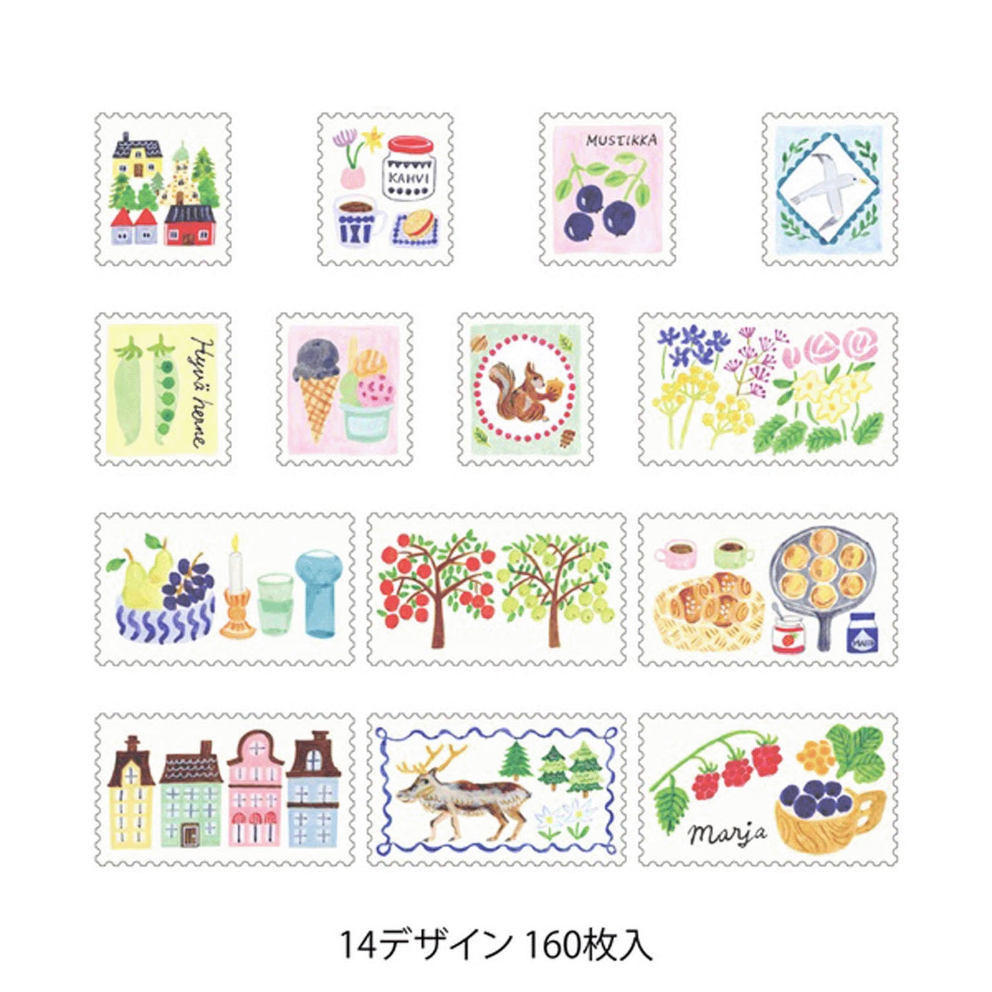 Midori Yuru Log Roll Sticker - Stamps
